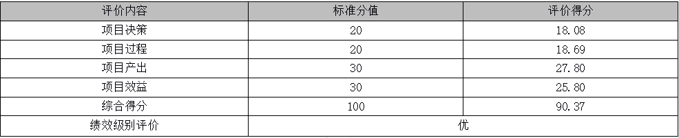 综合评价情况及评价结论相关评分表